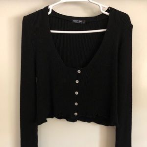 Nasty Gal cropped sweater with flared sleeves